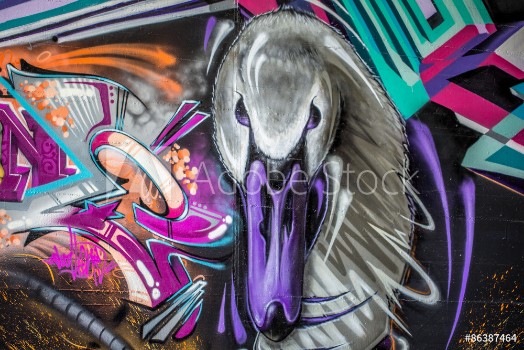 Picture of Graffiti Schwan in Mainz Kastel